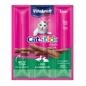 ויטקראפט Vitakraft חטיף מקלות מיני לחתולים בטעם ארנבת וברווז