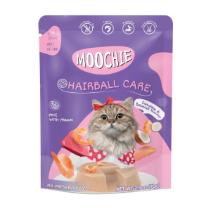 מוצ׳י MOOCHIE מזון מלא לחתול בטעם סרטנים, למניעת כדורי פרווה 70 גרם