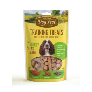 דוג פסט Dog Fest חטיף אילוף קוביות בטעם הודו וזרעי פשתן