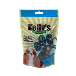 קליס Kelly’s חטיפי לעיסה לכלבים בטעם דג קוד עטוף בכבש