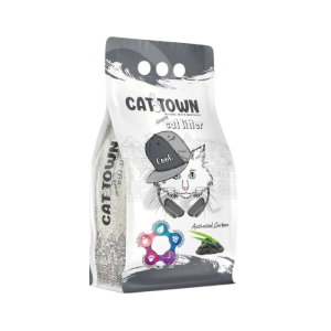 חול מתגבש לחתולים קט טאון CAT TOWN בתוספת קרבון 10 ליטר