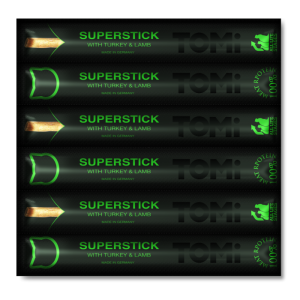 טומי סופרסטיק TOMi SUPERSTICK מקלוני בשר בטעם הודו וכבש לחתולים 30 גרם
