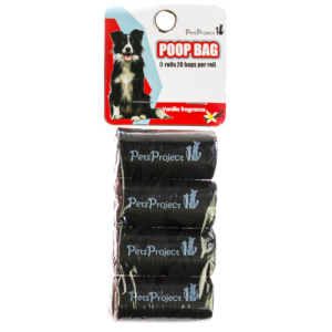 שקיות לאיסוף צרכים PetProject צבע שחור 8 גלילים